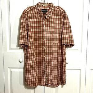 Eddie Bauer Sz Large Tall men’s Indian Madras short sleeved shirt. Chest pocket